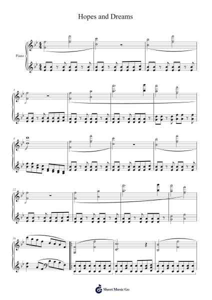 Hopes and Dreams Sheet Music by Toby Fox-Arr.Bairddict Sasback