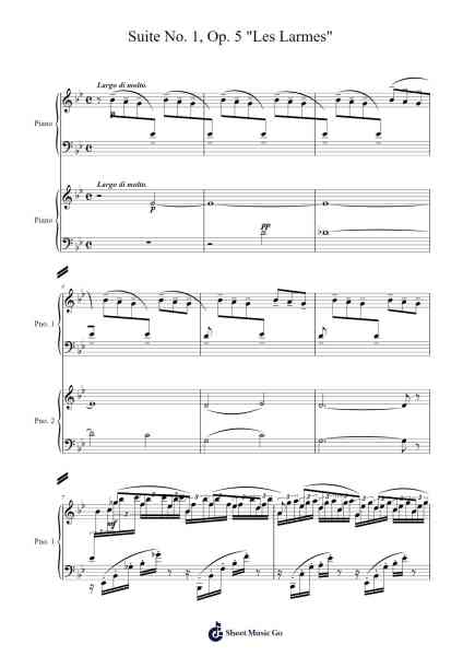Suite No. 1, Op. 5 "Les Larmes" Sheet Music by Sergei Rachmaninoff-Arr.Vanlett Hudrey
