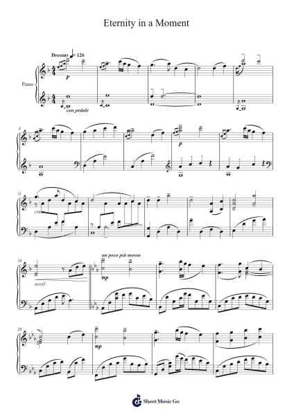 Eternity in a Moment Sheet Music by Yu-Peng Chen-Arr.Betrae Rooqe