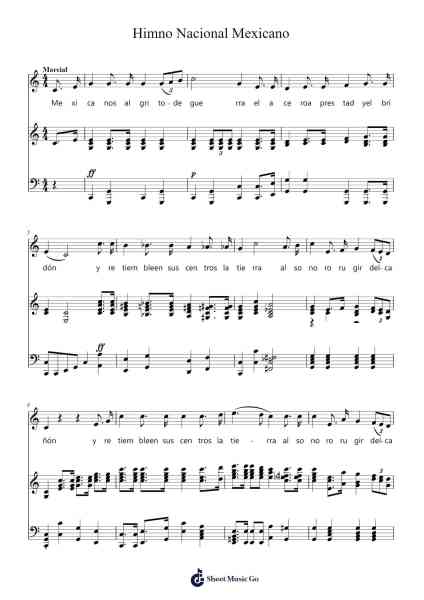 Himno Nacional Mexicano Sheet Music by Jaime Nunó Roca-Arr.Bobtab