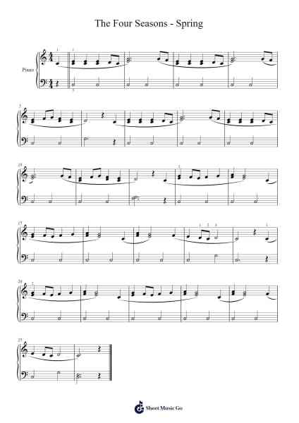 The Four Seasons - Spring in E Major, RV. 269 Sheet Music by Antonio Vivaldi-Arr.Dilliz Woolfsil