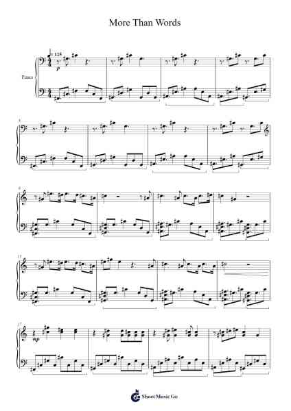 More Than Words Sheet Music by Hitsujibungaku-Arr.Louann Bonpe