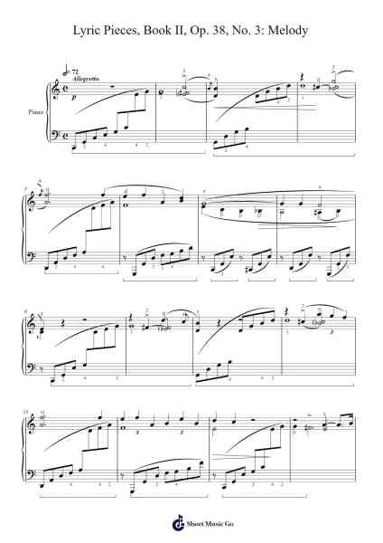 Lyric Pieces, Book II, Op. 38, No. 3: Melody Sheet Music by Metro Boomin-Arr.Mikejay Croftges