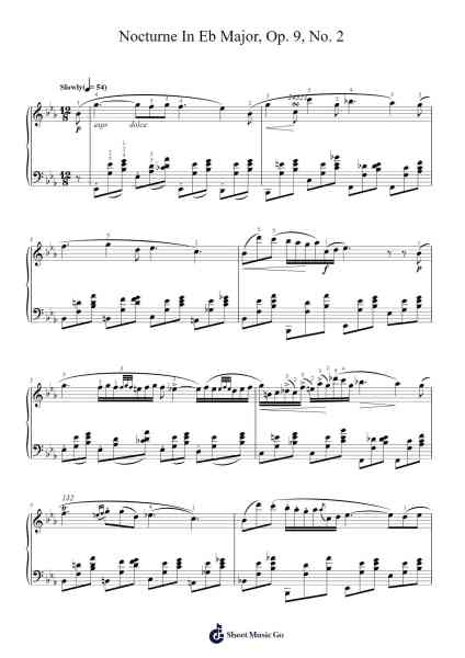Nocturne in E-Flat Major, Op. 9, No. 2 Sheet Music by Frédéric Chopin-Arr.Nites