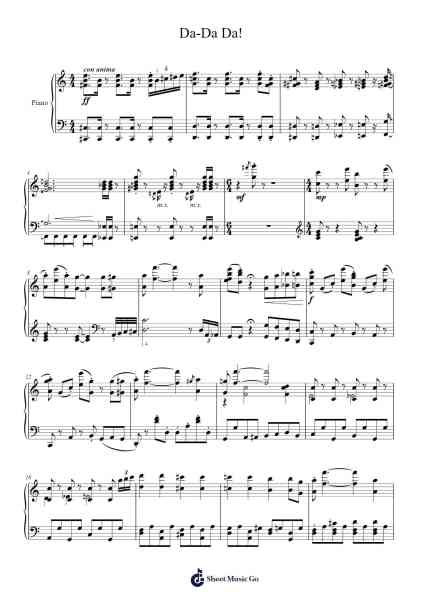 Da-Da Da! Sheet Music by Yu-Peng Chen-Arr.Jactram Matphael