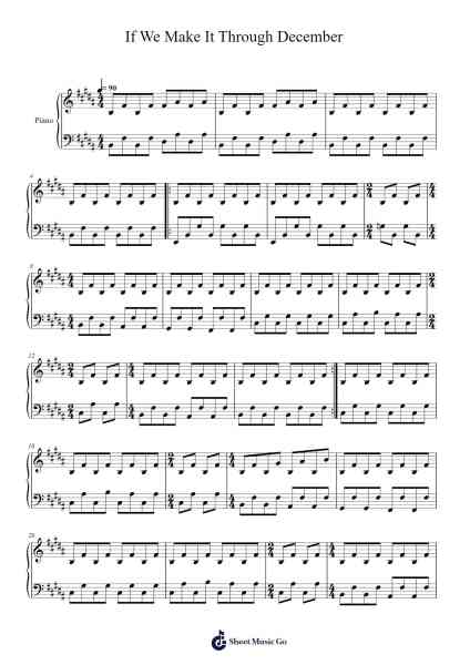 If We Make It Through December Sheet Music by Phoebe Bridgers-Arr.Luroe Boycefay