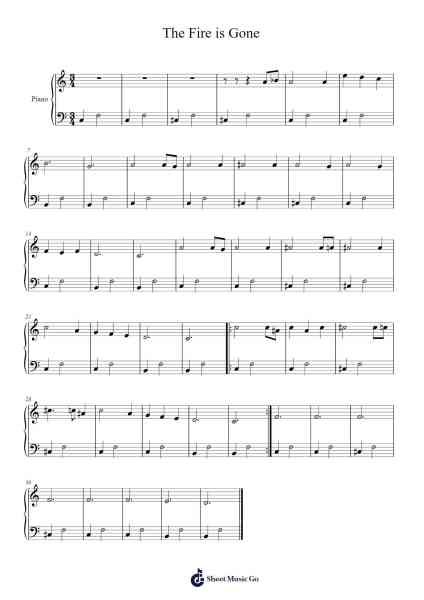 The Fire is Gone 乐谱由 Heaven Pierce Her - 编曲 Duttcash Cornie