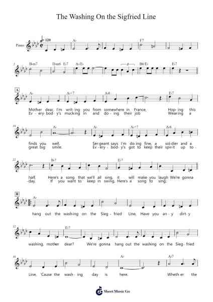 The Washing On the Sigfried Line Sheet Music by George Formby-Arr.Conboyle