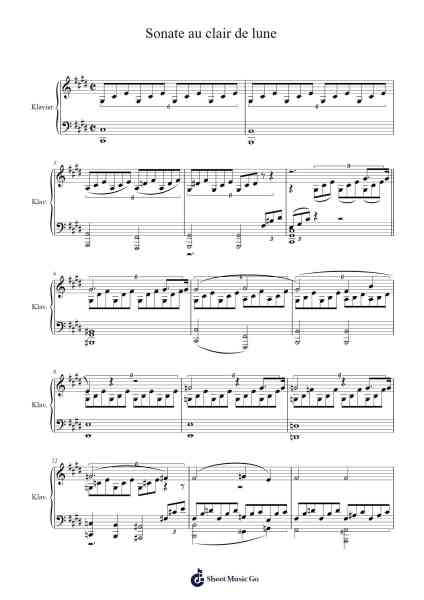 Piano Sonata No. 14 in C-sharp Minor, Op. 27, No. 2 "Moonlight": I. Adagio sostenuto Sheet Music by Ludwig van Beethoven-Arr.Upving