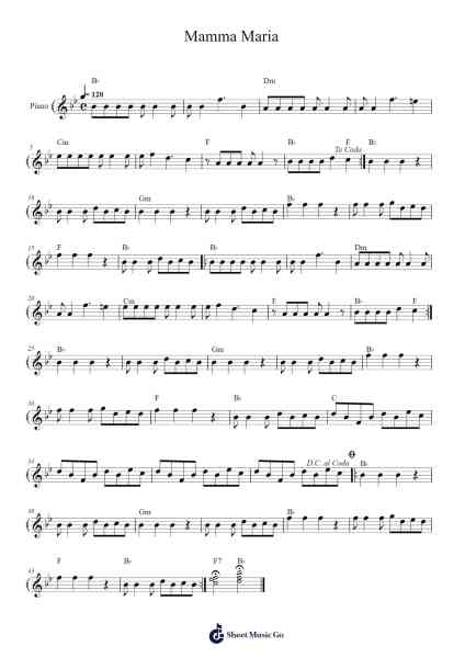 Mamma Maria Sheet Music by Ricchi e Poveri-Arr.Sherkes Dofrank