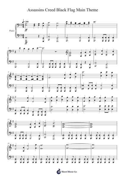 Assassins Creed Black Flag Main Theme Sheet Music by undefined-Arr.Diaben Shelwilde