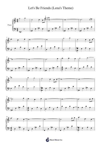 Let's Be Friends (Lena's Theme) Sheet Music by Sergey Eybog-Arr.Viten Sun