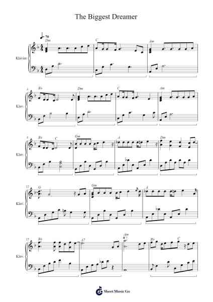 The Biggest Dreamer Sheet Music by Misc Cartoons-Arr.Guntrine