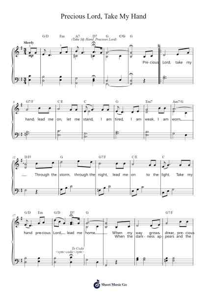 Precious Lord, Take My Hand Sheet Music by Thomas A. Dorsey-Arr.Dulshall