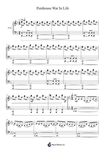 Penthouse War In Life Sheet Music by Morten Gilbert-Arr.Quinliet