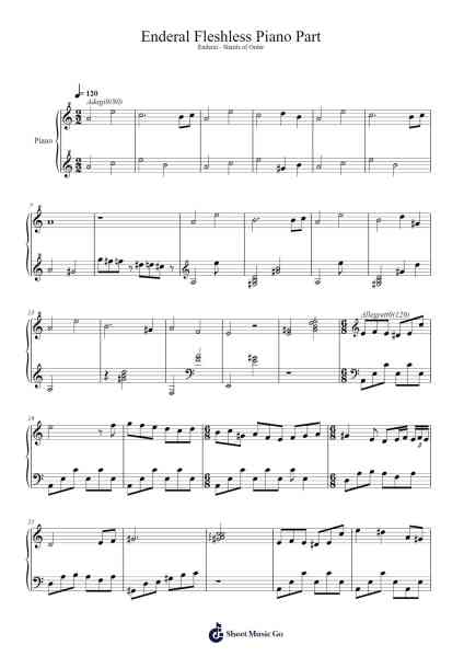 Enderal Fleshless Piano Part Sheet Music by Cromto-Arr.Xedred