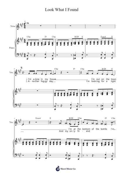 Look What I Found Sheet Music by Lady Gaga-Arr.Chloemen O'Cazie