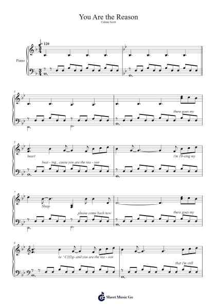 You Are the Reason Sheet Music by undefined-Arr.Haycah Touthale