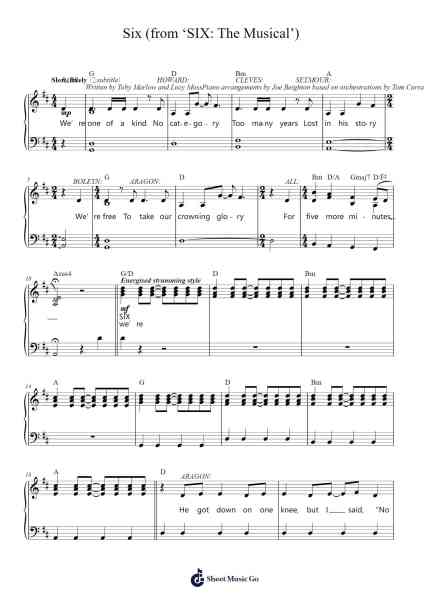 Six: The Musical Sheet Music by Toby Marlow/Lucy Moss-Arr.Nyroy Vebe