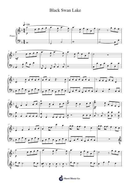 Black Swan Lake Sheet Music by Woones Kentlay-Arr.Wrightcia Leighgai