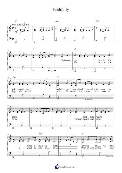 Faithfully Sheet Music by Journey-Arr.Gisbey Gregbins
