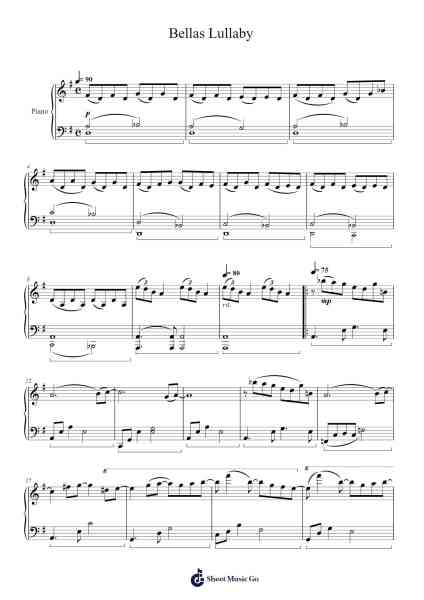 Bellas Lullaby Sheet Music by Carter Burwell-Arr.Lesdes Sadel