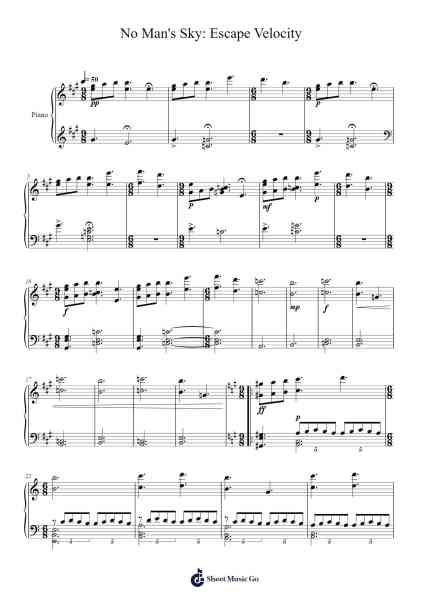No Man's Sky: Escape Velocity Sheet Music by 65daysofstatic-Arr.Dickbryce Biien