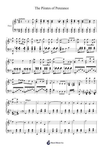 The Pirates of Penzance - Act I, No. 8 (Air: Mabel & Chorus) Sheet Music by Arthur Sullivan-Arr.Kentfred