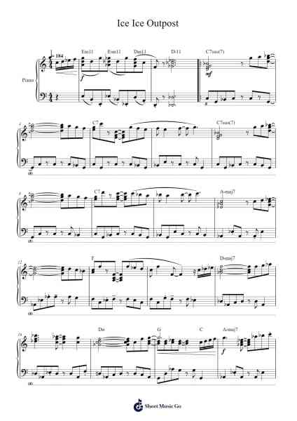 Ice Ice Outpost Sheet Music by Yasuaki Iwata-Arr.Egcon Maxlie