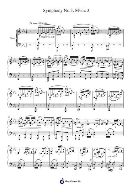 Symphony No. 3 in F Major, Op. 90: III. Poco allegretto Sheet Music by Johannes Brahms-Arr.Jorrell