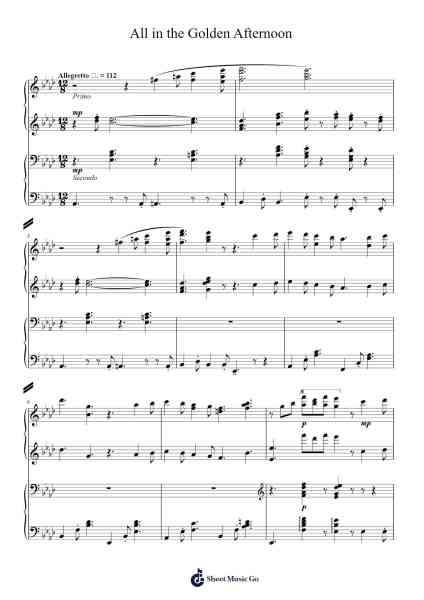 All in the Golden Afternoon Sheet Music by Oliver Wallace-Arr.Raelo