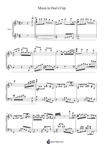 Moon in One's Cup for Solo Piano Sheet Music by Yu-Peng Chen-Arr.Lanps Gailkyle