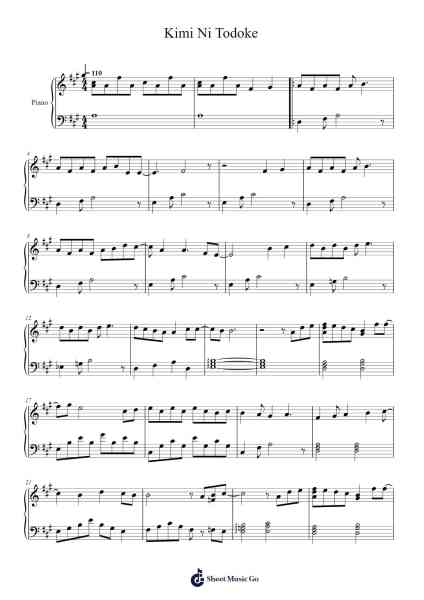 Kimi Ni Todoke Sheet Music by Tomofumi Tamizawa-Arr.Cromflower Raeck