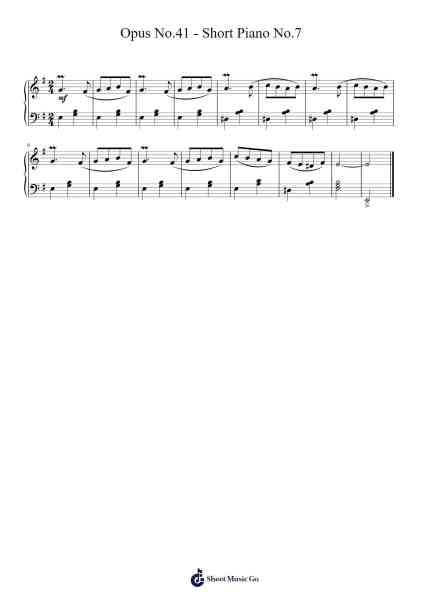 Opus No.41 - Short Piano No.7 Sheet Music by Gregpe Malkin-Arr.Gailmand