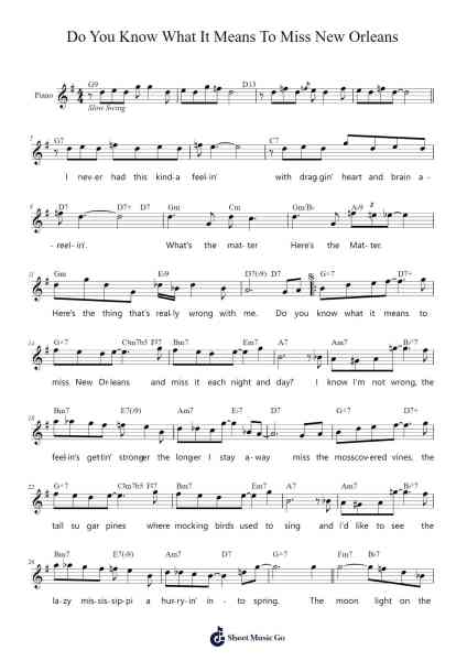 Do You Know What It Means To Miss New Orleans Sheet Music by Eddie DeLange/Louis Alter-Arr.Evejob