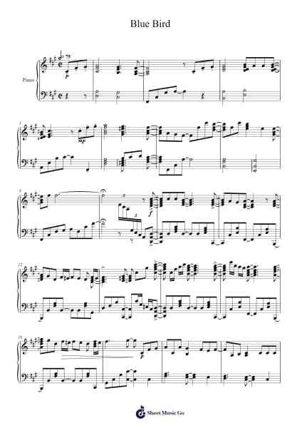 Blue Bird Sheet Music by Ikimono-Gakari-Arr.Brucefe Payjim