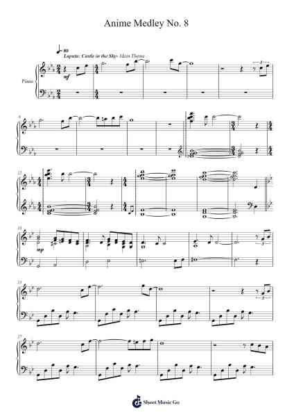 Anime Medley No. 8 Sheet Music by undefined-Arr.Bobright