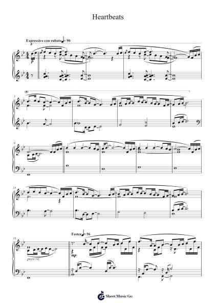 Heartbeats Sheet Music by Alexis Ffrench-Arr.Yonnggiles