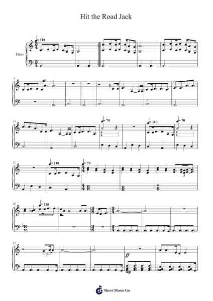 Hit the Road Jack Sheet Music by 2Wei-Arr.Irbald Jouvier