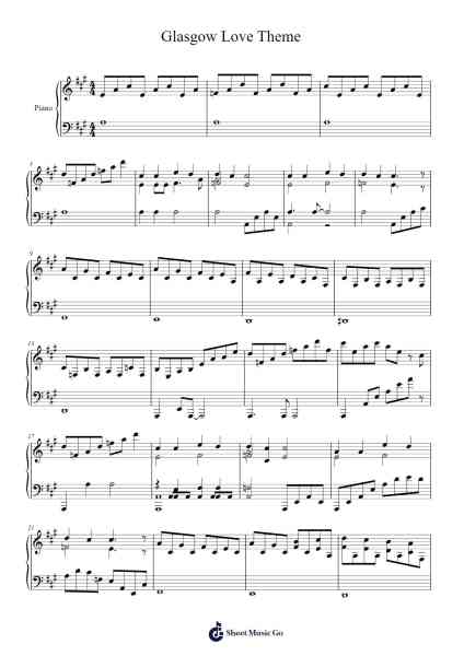 Glasgow Love Theme Sheet Music by Craig Armstrong-Arr.Gregrace Glennjob