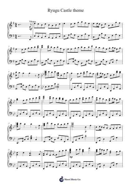 Ryugu Castle theme from Goemon's Great Adventure Sheet Music by -Arr.Thomfrank Springper