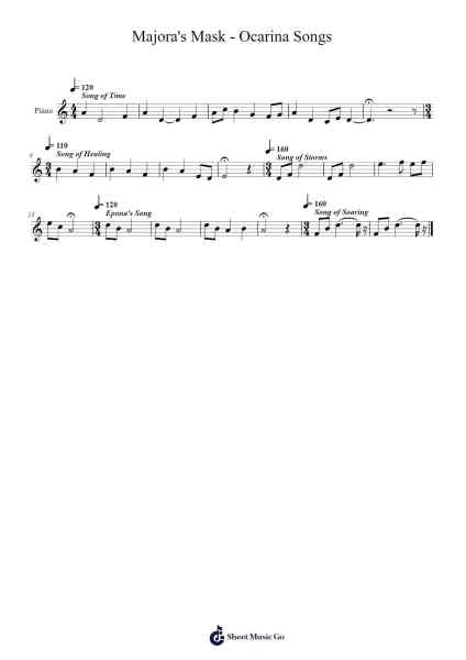 Majora's Mask - Ocarina Songs Sheet Music by Koji Kondo-Arr.Davehan