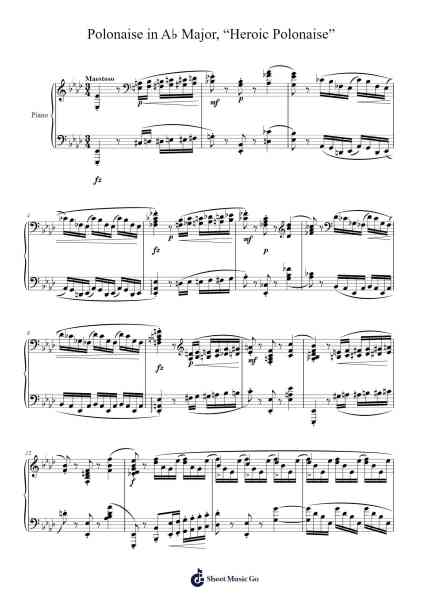 Polonaise in A♭ Major, “Heroic Polonaise” Sheet Music by Chopin-Arr.Yedle Adelo