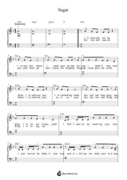Sugar Sheet Music by Maroon 5-Arr.Steinter Rooridge