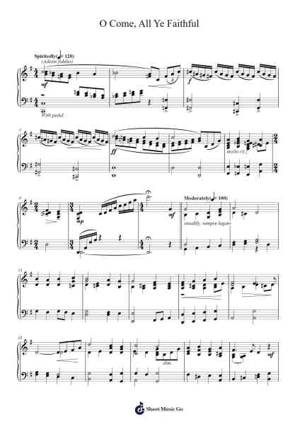 O Come, All Ye Faithful (Adeste Fideles) Sheet Music by John Francis Wade-Arr.Werfith