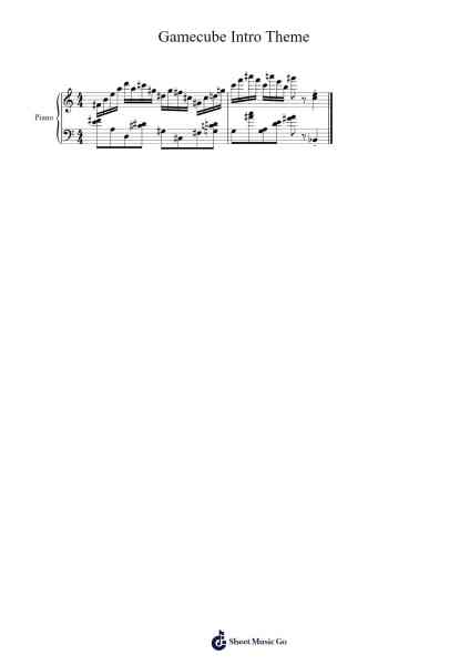 Gamecube Intro Theme Sheet Music by Toru Minegishi-Arr.Leamorse Tayh