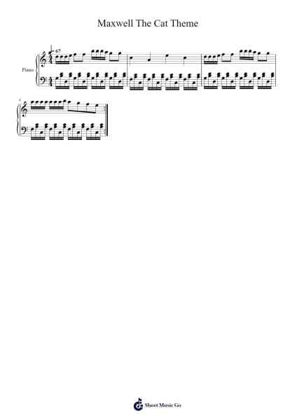 Maxwell The Cat Theme Sheet Music by Azure Ray-Arr.Yecent