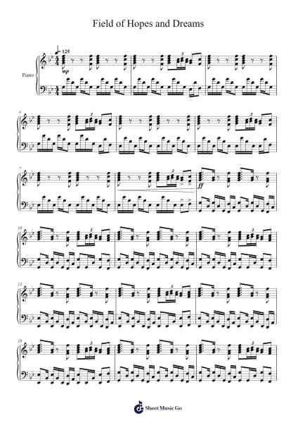 Field of Hopes and Dreams Sheet Music by Misc Computer Games-Arr.Freeclife