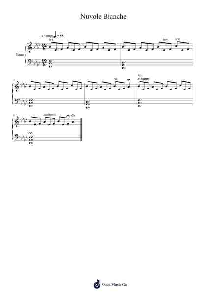 Nuvole Bianche Sheet Music by Ludovico Einaudi-Arr.Regfer