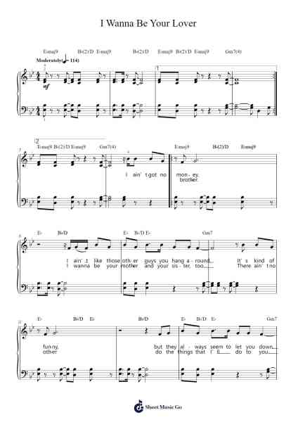 I Wanna Be Your Lover Sheet Music by Prince-Arr.Matlas